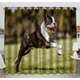 thumbnail image 1 of EREHome Running Boston Terrier Running Dog Blackout Window Curtain Drapery Panels 52x84 inch two Piece, 1 of 1