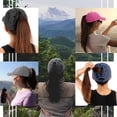 thumbnail image 5 of 2 Packs Criss Cross Hat Womens Baseball Cap Distressed Ponytail Messy Bun Trucker Ponycap, 5 of 6
