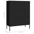 thumbnail image 4 of vidaXL Drawer Cabinet Black 80x35x101.5 cm Steel, 4 of 5