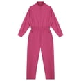 thumbnail image 5 of ranrann Kids Coveralls Girls Boys Mechanic Costume Long Sleeve Cargo Jumpsuit Flightsuit Hot Pink 12, 5 of 6