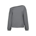 thumbnail image 6 of ManxiVoo Women's Off Shoulder Oversized Pullover Sweatshirt with Pockets Modern Casual Comfort Top XL Size Dark Gray, 6 of 6