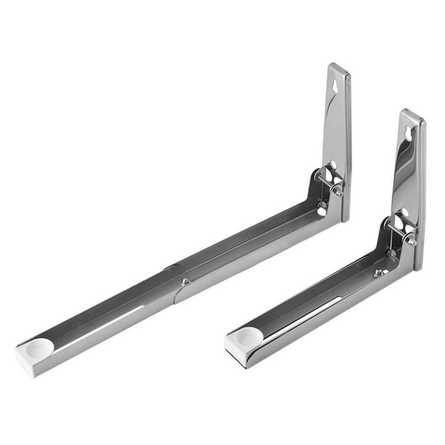 Garosa Microwave Oven Shelf ,Wall Mount Bracket,2x Kitchen Stainless Steel Microwave Oven Bracket Sturdy Foldable Stretch Wall Mount Rack Shelf