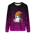 thumbnail image 4 of Heisall Womens Hoodies Halloween-themed Sparkling Print Round Neck Long Sleeve Fleece-lined Casual Sporty Fashion Sweatshirts, 4 of 9