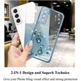 thumbnail image 4 of for Samsung Galaxy S21 Plus Case Clear Glitter Sparkle Luxury Shiny Phone Case Samsung S21 Plus Case Silicone TPU Soft Flower Transparent Shockproof Cover Pruple Thin (Blue), 4 of 14