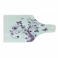 thumbnail image 1 of Mauve Cutting Board, Tree with Swirled Branches and Flowers Leaf Butterfly Bridal Inspirations Theme, Tempered Glass Cutting and Serving Board, Wine Bottle Shape, Purple White, by Ambesonne, 1 of 1