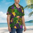 thumbnail image 5 of Easygdp Mardi Gras7 Men's Hawaiian Shirts Print Lapel Short Sleeve for Beach, vacation, party, casual occasions - Small, 5 of 9