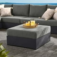 thumbnail image 2 of Modular Ottoman Lounge Chair, Grey Gray, Aluminum Metal, Outdoor Patio Balcony Cafe Bistro Garden Hospitality Restaurant, Modern Contemporary HB36542, 2 of 8