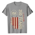 thumbnail image 4 of 4th of July Shirts Men Short Sleeve T Shirts Casual Red White and Blue Print Pullover Independence Day Patriotic Tops USA 250th Anniversary Celebration Party Crew Neck 1776-2026 Tees Light Gray S, 4 of 5
