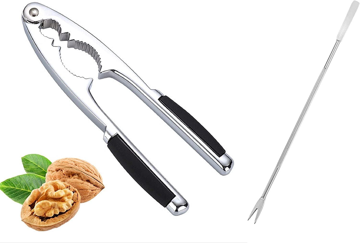 Kepooman Portable Heavy Duty Walnut Opener Tool with Black Non-Slip Handle for Nut Crackers Kepooman Portable Heavy Duty Walnut Opener Tool with Black Non-Slip Handle for Nut Crackers