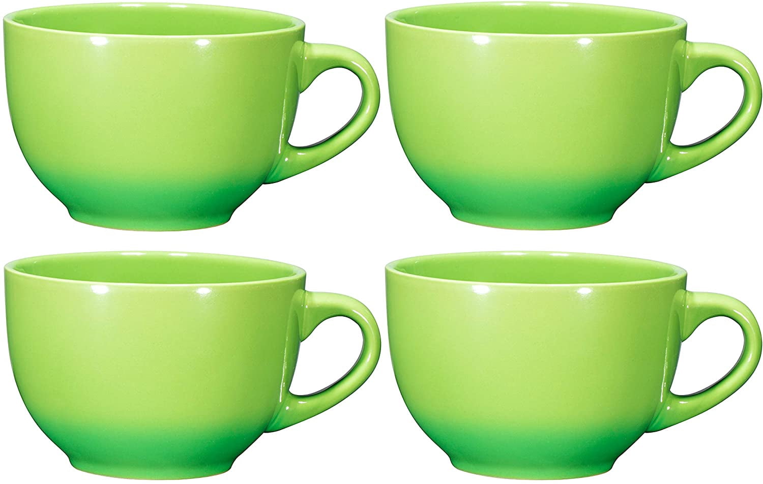 Jumbo Soup Bowl and Cereal Mugs Wide Ceramic Mug Set of 4, 24 Ounce, By