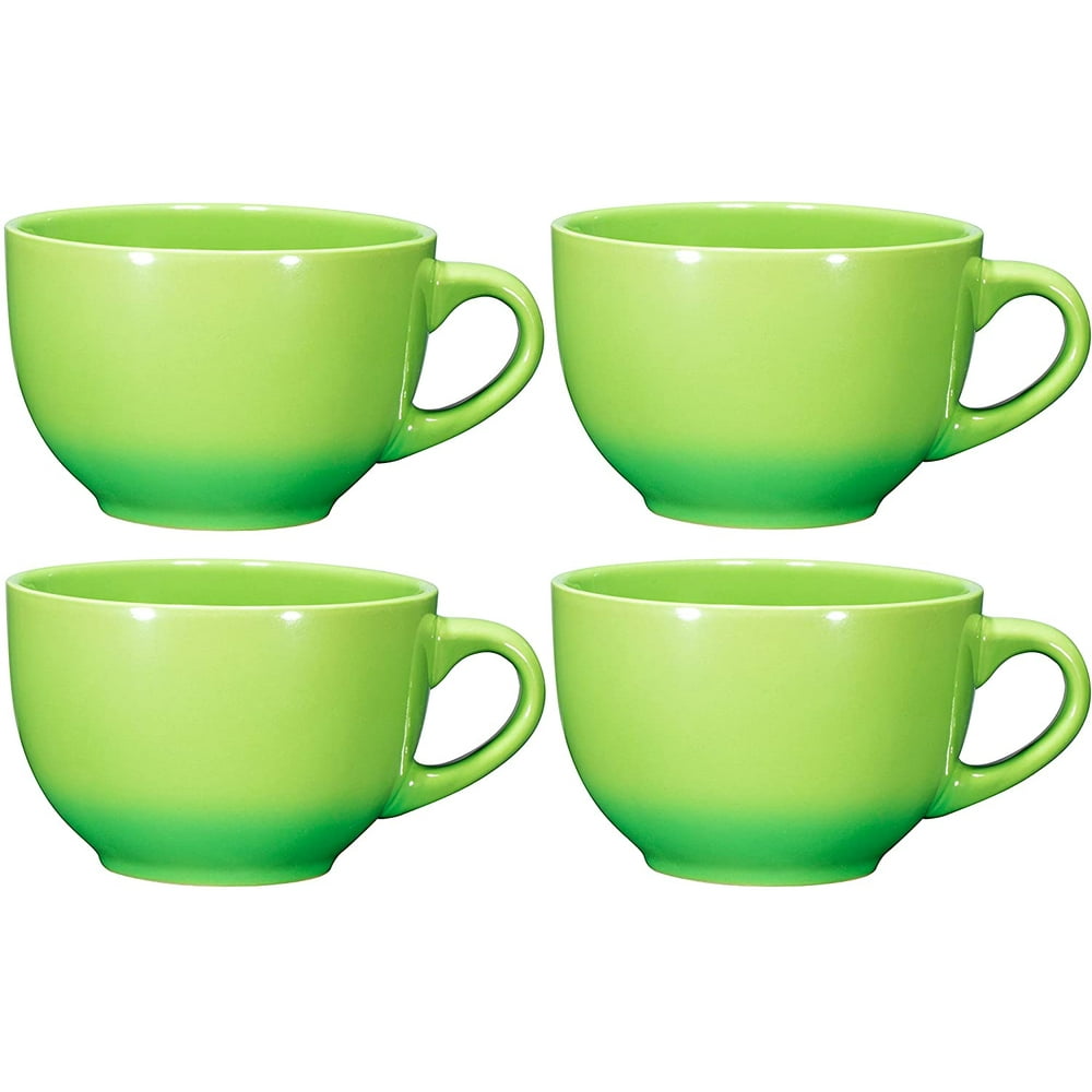 Jumbo Soup Bowl and Cereal Mugs Wide Ceramic Mug Set of 4, 24 Ounce, By