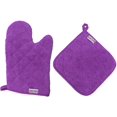 thumbnail image 1 of Ensemble Gant de Four et Support de Pot 100 % Coton, Violet, 1 of 4