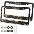 thumbnail image 2 of 2Pcs License Plate Frames Mardi Gras Universal Aluminum License Plate Holder Cover Rust-Proof Car Tag Frame with Screw Caps Home Decor, 2 of 7