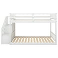 thumbnail image 4 of Euroco Wood Twin over Twin Floor Bunk Bed with Staircase for Kids Teens Room, White, 4 of 9