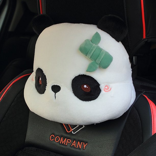 Lindo reposacabezas de coche de dibujos animados, accesorio de peluche para coche, protección para el cuello, almohada para la cintura, linda funda para cinturón de seguridad, almohada para coche