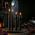 thumbnail image 2 of Fufafayo 2Pcs Holiday Candles Holiday Pumpkin Shaped Aromatherapy Candle Ornaments Black Taper Scented Candle Mummy Wrap Owl Carved Design Gothic Decor for Holiday Party Indoor Home Table Centerpiece, 2 of 9
