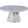 thumbnail image 1 of Meridian Furniture Omni Collection Modern Round Faux Marble Coffee Table, White, 1 of 5