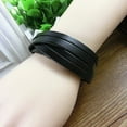 thumbnail image 3 of AYYUFE 3PCS Bracelet Multi-layer Personality Faux Leather Punk Braided Bracelet for Daily Life,Black, 3 of 8
