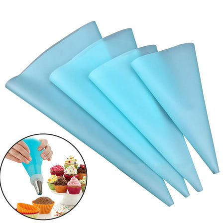 Silicone Pastry Bag Set 4 Sizes Reusable Icing Piping Bags Cake Decorating