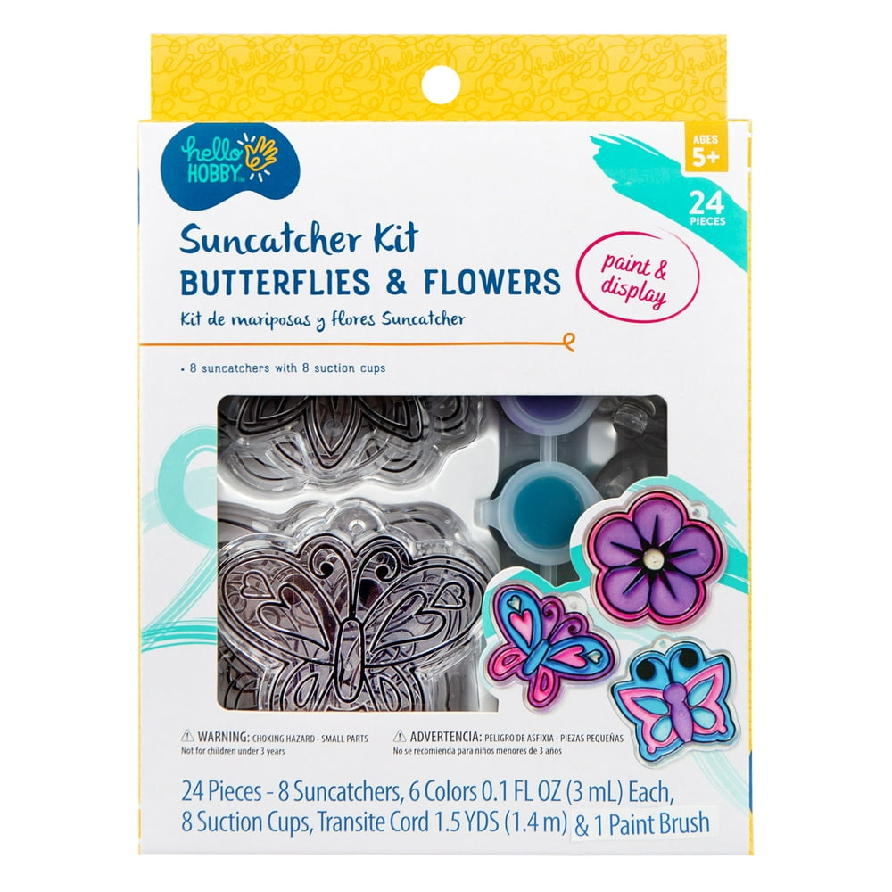 Hello Hobby Flowers & Butterflies Window Art, Customize 8 Plastic