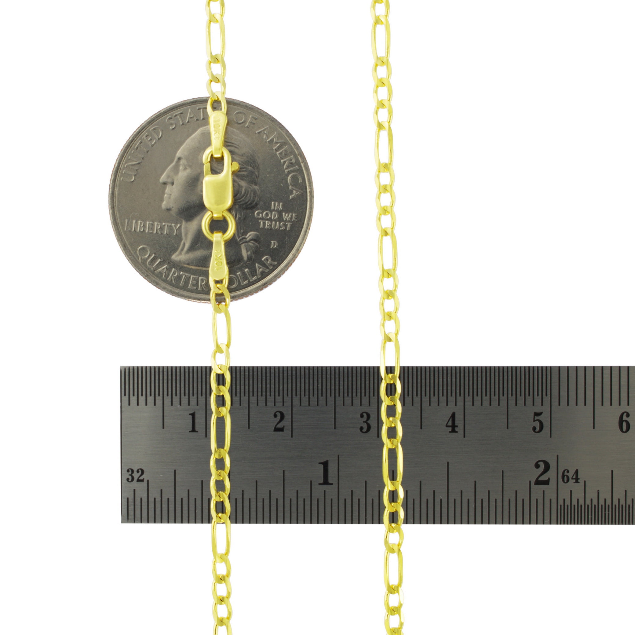 Nuragold 14k Real Yellow Gold Figaro Link 2.5mm Chain Necklace (16"-26") Italian Jewelry for Men & Women