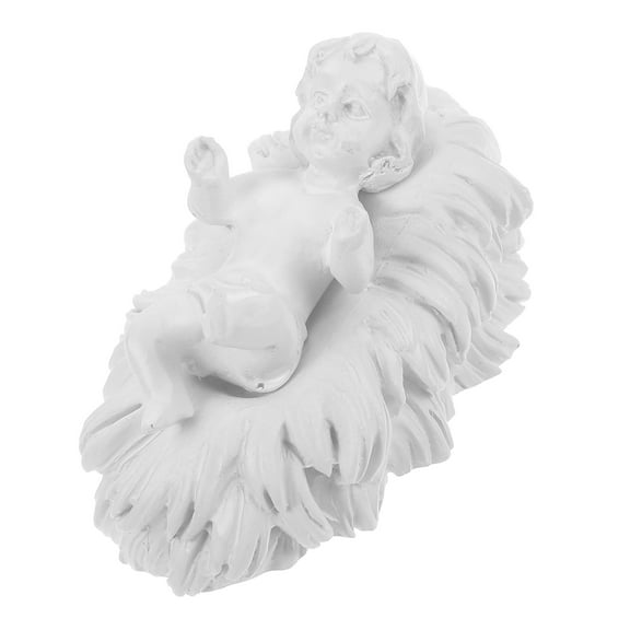 Small Baby Jesus Christmas Statue Ornament Doll Male Brooch White