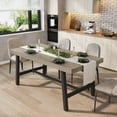 thumbnail image 1 of Towallmark 63 Inch Dining Table for 4-6 People, Rectangular Wood Tabletop with Heavy-Duty Metal Legs, Industrial Rustic Kitchen Dining Room Table, Easy to Assemble (Grey), 1 of 9