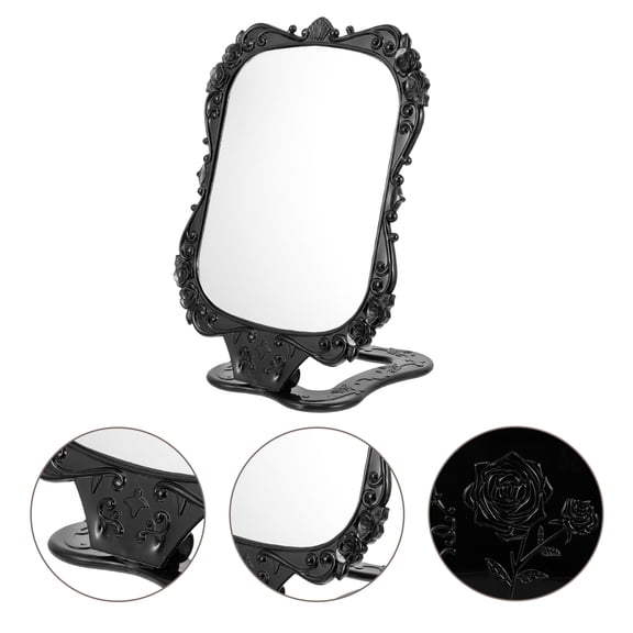 MLINS  Fold Make up Mirror Table Top Makeup Vanity Mirrors Travel Black
