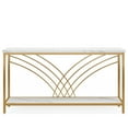 thumbnail image 4 of Spaco 70.9" Console Table, Faux Marble Entryway Table with 2 Tier Storage Shelf, Console Table for Indoor as Home, Living Room, White & Gold, 4 of 4