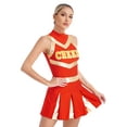 thumbnail image 2 of Aislor Women Cheer Leader Costume Uniform Cheerleading Pleated Dress Red XL, 2 of 7