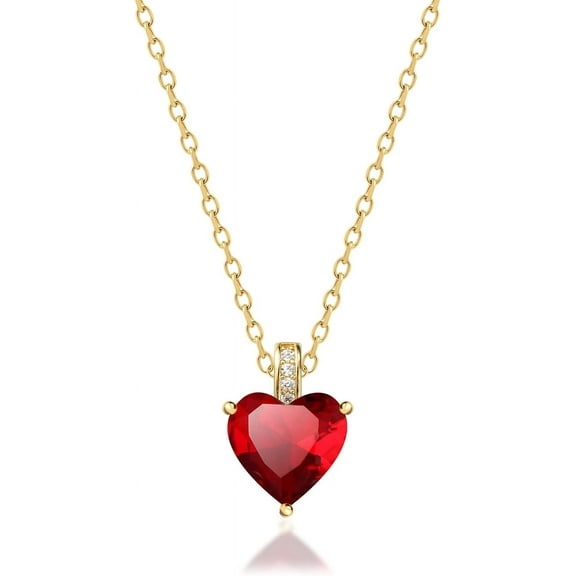 Genuine Birthstone Necklace For Women, Heart Love Necklace, Birthday Gifts For Her[o5303]