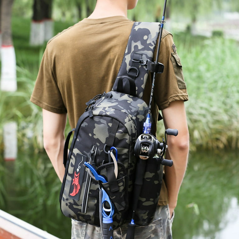 HGYCPP Fishing Bag Folding Shoulder Waist Bag Large Capacity