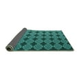 thumbnail image 2 of Ahgly Company Indoor Round Abstract Turquoise Blue Contemporary Area Rugs, 6' Round, 2 of 4