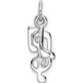 thumbnail image 3 of Sterling Silver Rhod-Plated Polished Music Notes Charm (21.4 X 6) Made In India qc9294, 3 of 5