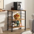 thumbnail image 3 of 3-Tier Kitchen Baker's Rack Utility Shelf Microwave Oven Stand Storage Cart Workstation Shelf 3-Tier Kitchen Utility Carton Wheels with Storage, Retro, BHCA-W4-FG, 3 of 15