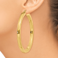 thumbnail image 3 of Boucles d'Oreilles Créoles Carrées en Or Jaune 14k 3mm Tube Rond, 3 of 8