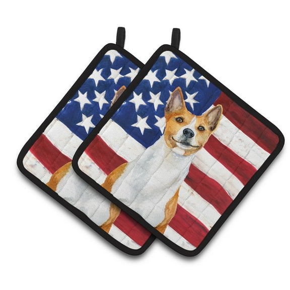 Caroline's Treasures Basenji Patriotic Pair of Pot Holders