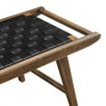 thumbnail image 5 of Modway Saoirse 17.5" Woven Leather & Wood Bench in Black and Walnut, 5 of 8