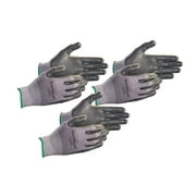 Safegear 3-pk. Flat Dipped Black Nitrile Gloves with Nylon Knit Wrists & Grip-Dot Palms - J. J. Keller