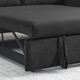 thumbnail image 2 of DEALTOPS 55" Modern Velvet Pull Out Sofa Bed Loveseat Lounge Chaise,Sleeper Sofa Bed with Adjustable Backrest 2 Detachable Arm Pockets - Black, 2 of 8
