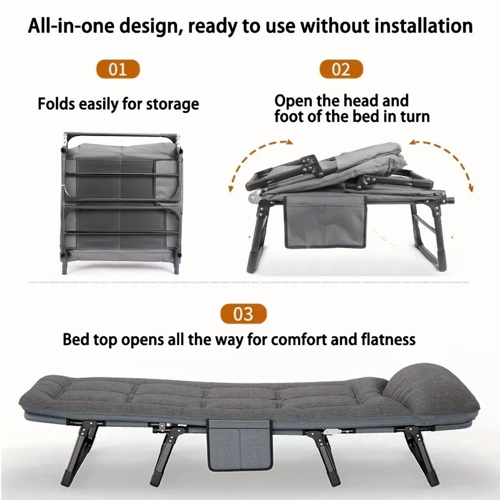 Portable Folding Patio Chaise Lounge Chair with Ergonomic Adjustable Backrest and Mattress