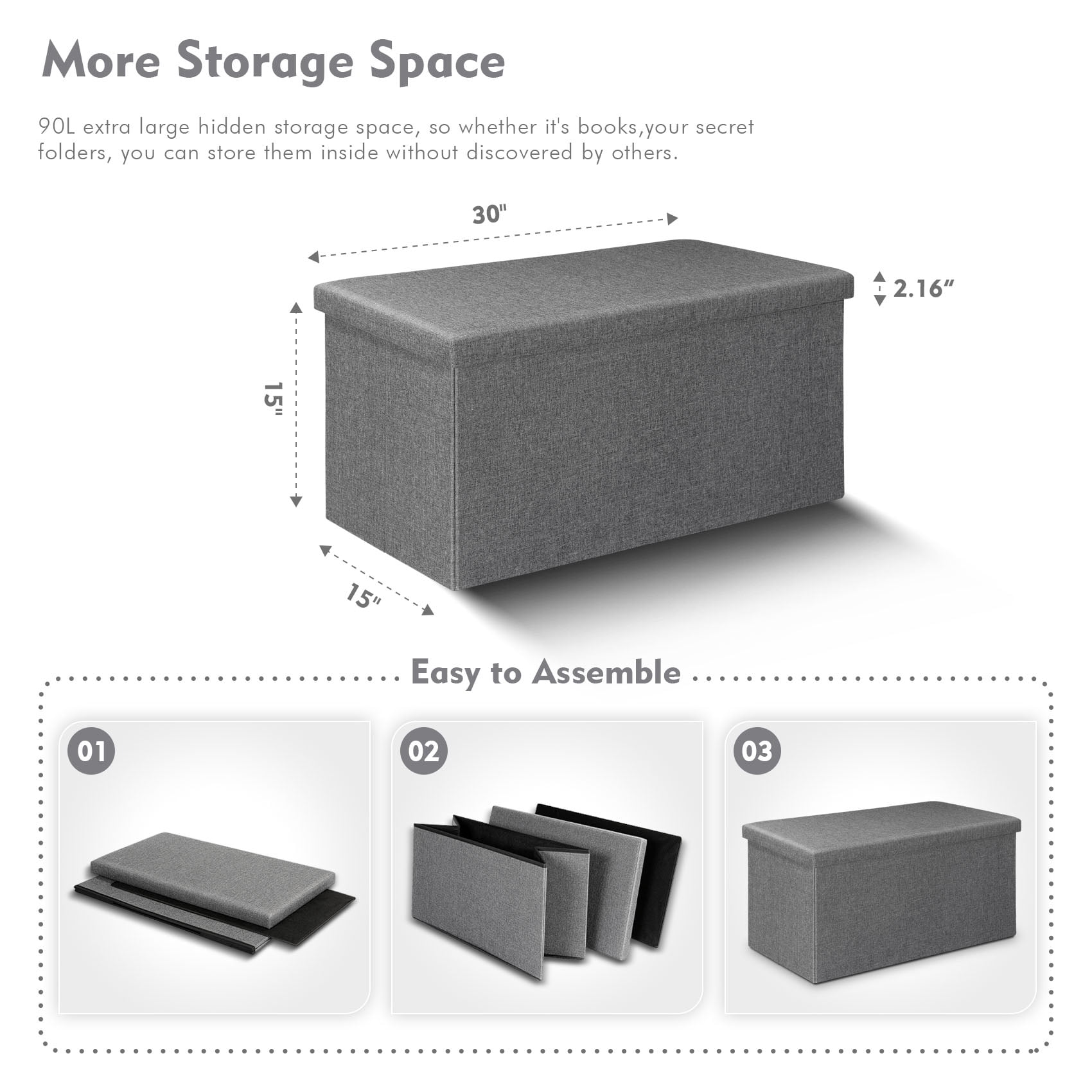 Small Storage Stools Stool With Storage LOFTEY Ottoman , Small Storage Stool With Side ...