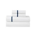 thumbnail image 3 of Superior Riverton Embroidered Cotton Bed Sheet Set, Twin XL, White/Navy Blue, 3 of 12
