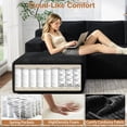 thumbnail image 6 of VKHCU 96" Modular Sectional Sofa for Living Room, Cloud Boneless Couches with Upholstered Deep Seat,Modern L Shaped Couch with Chaise, Plush Corduroy Fabric, Black, Left Facing Chaise, No Assembly, 6 of 12