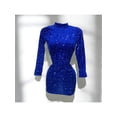 thumbnail image 1 of Vestido Sexy De Lentejuela Manga Larga Cuello Alto Color Azul Talla Unitalla Marca Emil SaEs, 1 of 4