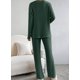 thumbnail image 5 of Conjunto de pijama SHEWIN para mujer, manga larga, punto acanalado, color verde S, 5 of 7