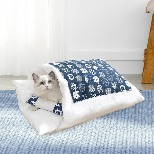 Beds Sack Cave Semi Cerrado Mascotas Suministros Warm Cute Kitten House Autocalentamiento Decorativo Hideaway Cat Saco de dormir para gatos , SG Salvador Cama para gatos