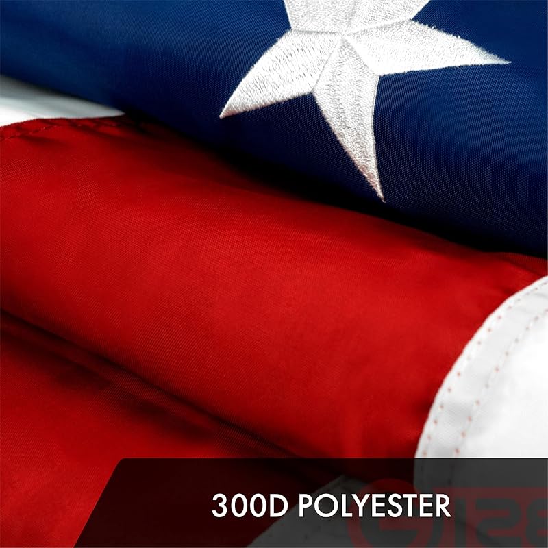 American USA Flag Tough Weave Series Embroidered 210D Polyester | Country Flag, Embroidered Stars, Sewn Stripes, Indoor/Outdoor, Vibrant Colors, Brass Grommets