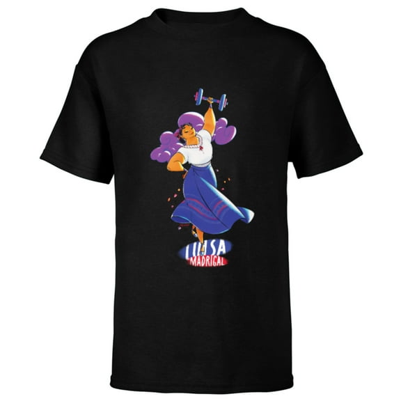 Disney Encanto Luisa Madrigal Colorful Vibes Lifting Dance - Short Sleeve T-Shirt for Kids - Customized-Black