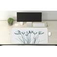 thumbnail image 2 of Flower Computer Mouse Pad, X-ray Image of Tulips Solarized Effect Nature Inspired, Rectangle Non-Slip Rubber Mousepad X-Large, 35" x 15" Gaming Size, Dark Petrol Blue White, by Ambesonne, 2 of 2